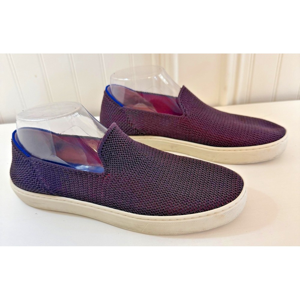 Rothy's Shoes Womens Size 8.5 Purple Knit Slip On Low Top Casual Sneakers‎